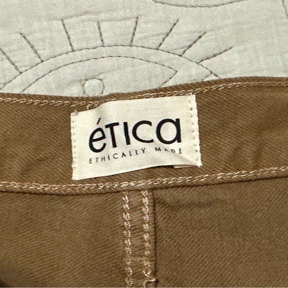 NWT Etica Bryce Pinch Waist Boyfriend Jeans 27 Tapenade Brown High Waist - Picture 10 of 12